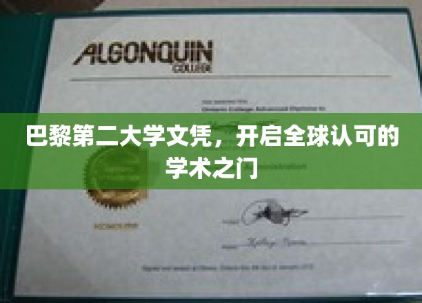 巴黎第二大学文凭，跨越国界，解锁国际学术通行证