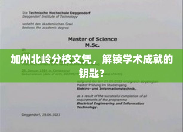 加州北岭文凭，开启学术辉煌的密钥之门