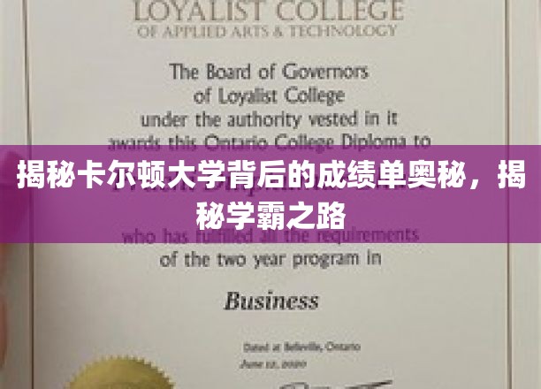 揭秘卡尔顿大学背后的成绩单奥秘，揭秘学霸之路