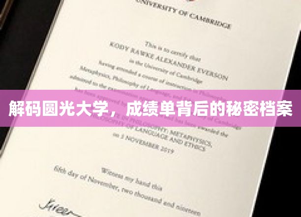 解码圆光大学，成绩单背后的秘密档案