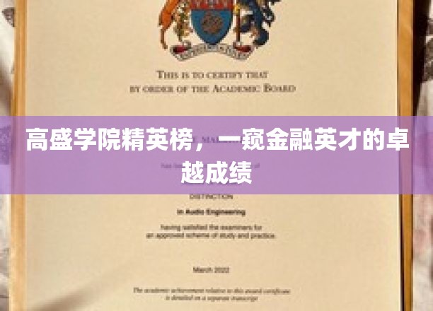 金融精英风云录，高盛学院精英榜解码卓越成就