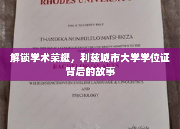 解锁学术荣耀，利兹城市大学学位证背后的故事