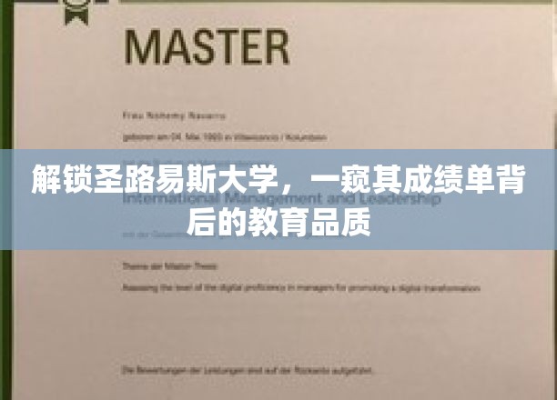 解锁圣路易斯大学，一窥其成绩单背后的教育品质