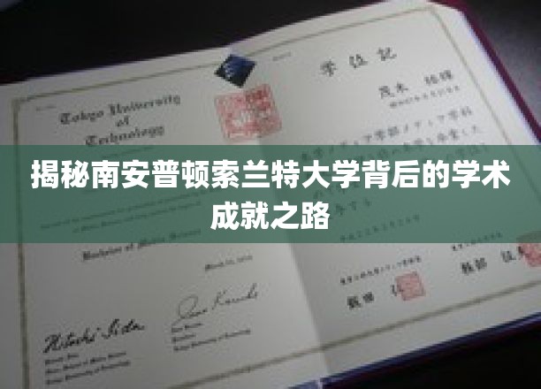 揭秘南安普顿索兰特大学背后的学术成就之路