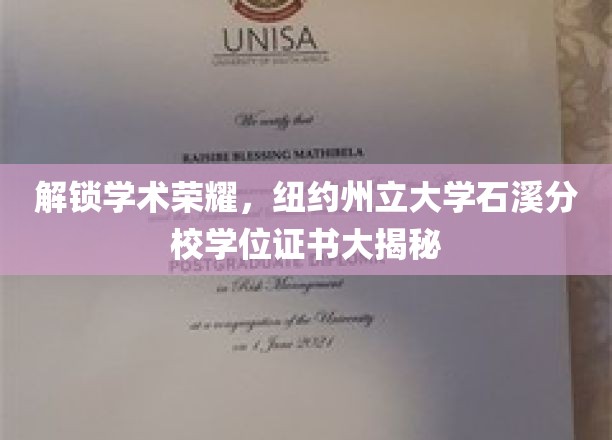 揭开学术巅峰，纽约州立大学石溪分校学位证书的神秘面纱