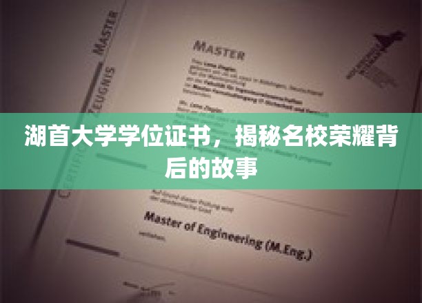 湖首大学荣耀证书，探寻名校背后的辉煌历程