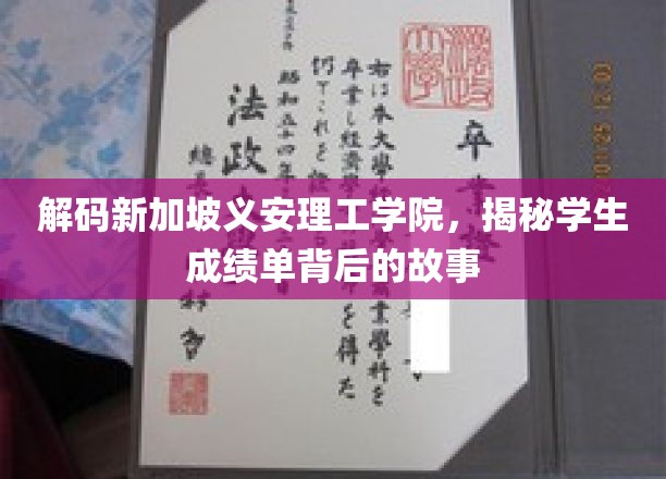 解码新加坡义安理工学院，揭秘学生成绩单背后的故事