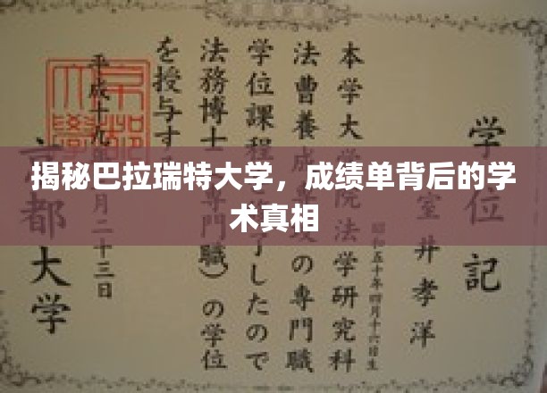 巴拉瑞特大学成绩单揭秘，探秘学术成就背后的真实故事