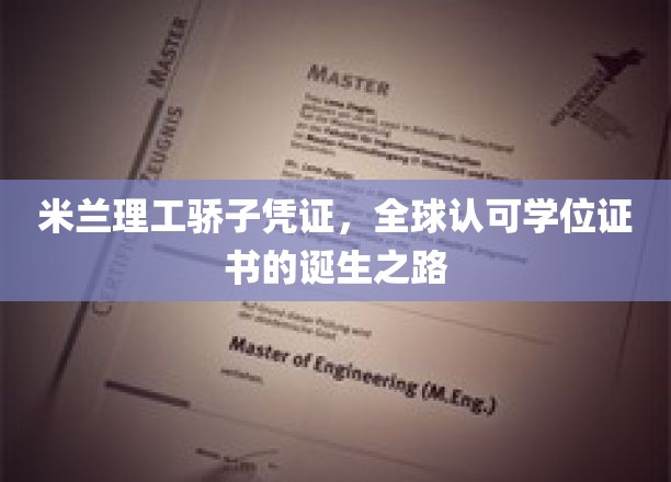 跨越国界，米兰理工精英证照，揭秘全球通行学位证书的非凡历程