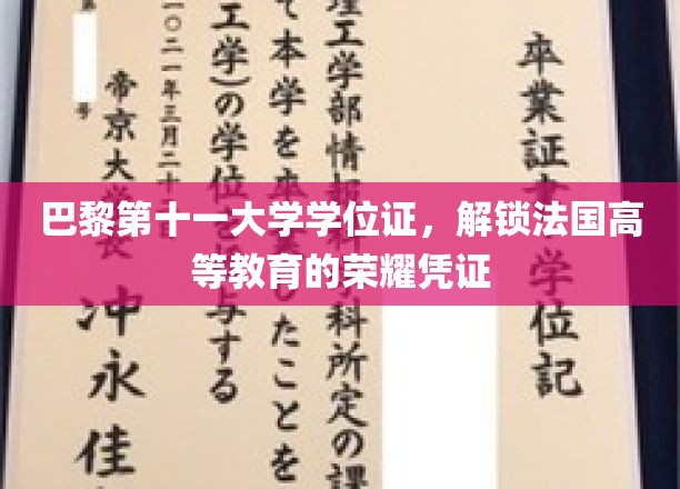 法国高等学府荣耀见证，巴黎第十一大学学位证背后的荣耀故事
