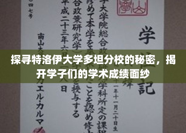 揭开特洛伊大学多坦分校学术风采的神秘面纱
