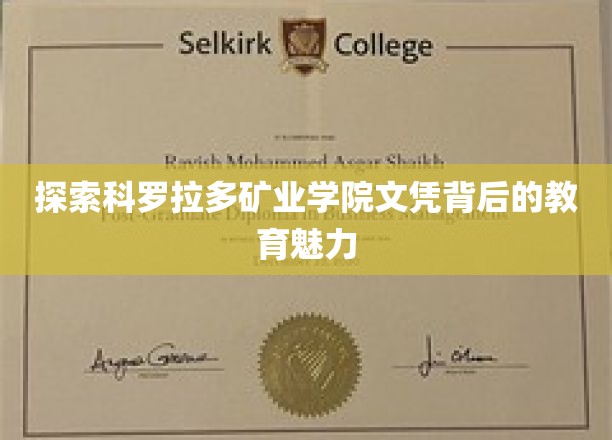 解码科罗拉多矿业学院文凭，揭秘其独特教育风采