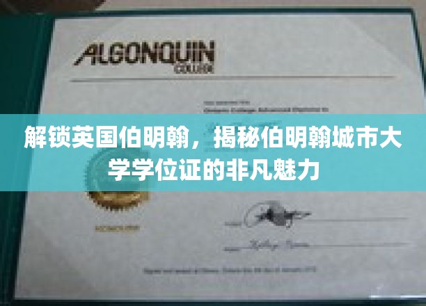 探索伯明翰，伯明翰城市大学学位证，开启非凡学术旅程的钥匙