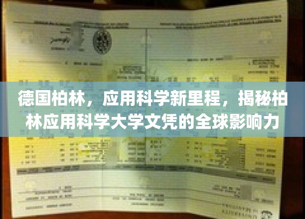 柏林科技新篇章，揭秘柏林应用科学大学国际认可的奥秘