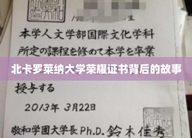 荣耀证书背后的传奇，北卡罗莱纳大学的秘密篇章