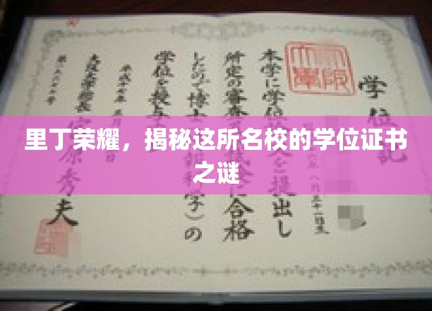 解码里丁荣耀，名校学位证书背后的神秘面纱