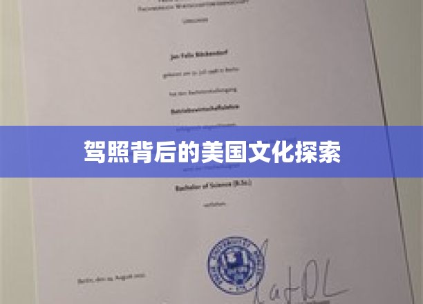 驾照背后的美国文化探索
