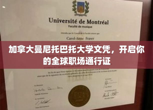 加拿大曼尼托巴大学文凭，开启你的全球职场通行证