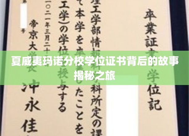 探索夏威夷玛诺分校学位证书背后的传奇旅程