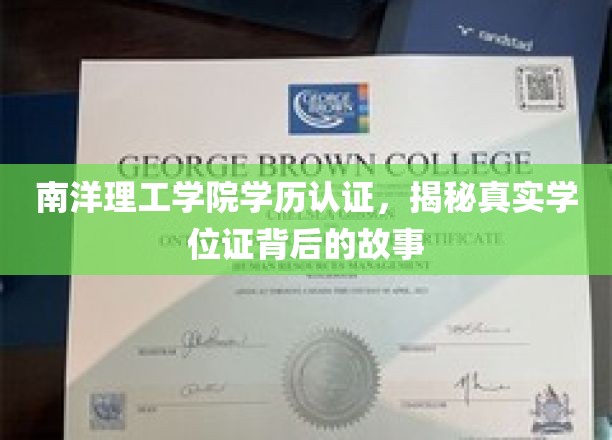 解码南洋理工学院学历认证，探寻背后的学位证奥秘