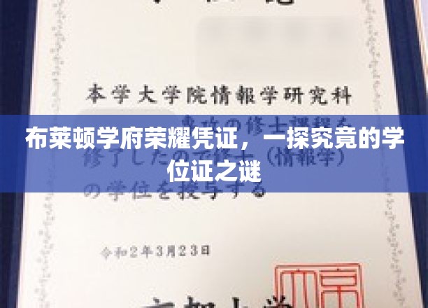 解码布莱顿学府荣耀，揭秘学位证的神秘面纱