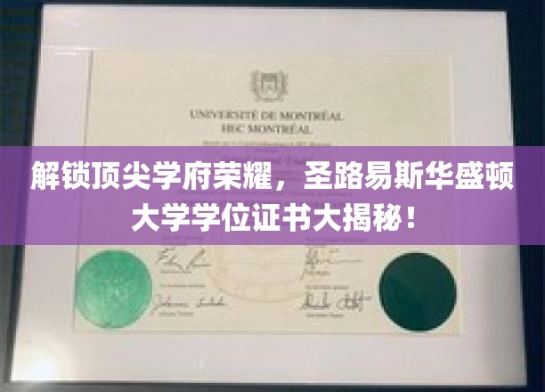 揭秘圣路易斯华盛顿大学荣耀背后，学位证书背后的传奇故事