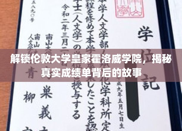 揭秘伦敦大学皇家霍洛威学院，揭开成绩单背后的精彩篇章
