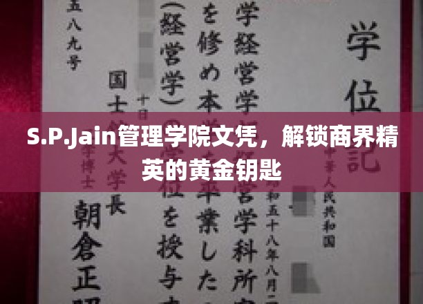商界精英启航密钥，S.P.Jain管理学院文凭助你登顶职场巅峰