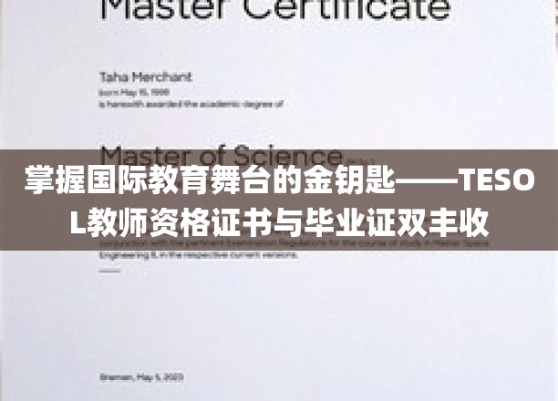 解锁国际教育之门，TESOL双证成就教育新里程