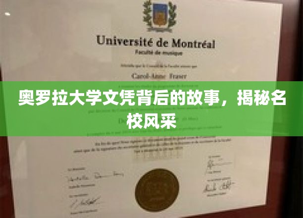 奥罗拉大学文凭背后的传奇，一窥顶尖学府的璀璨风采