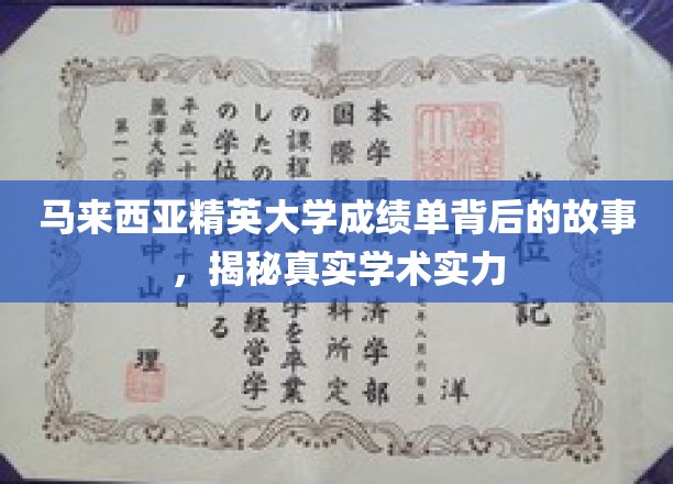 揭开精英大学神秘面纱，马来西亚成绩单背后的学术传奇
