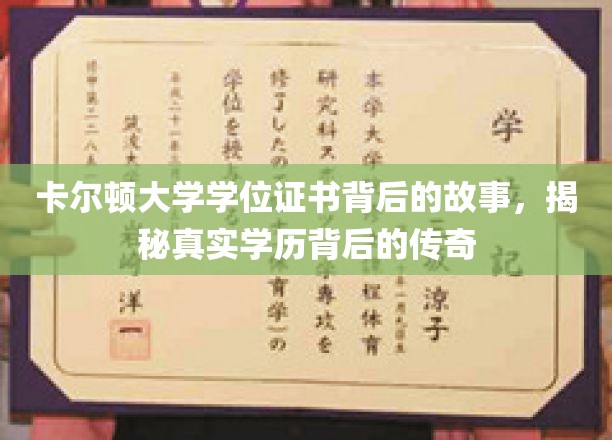 卡尔顿荣耀，探寻学位证书背后的传奇历程