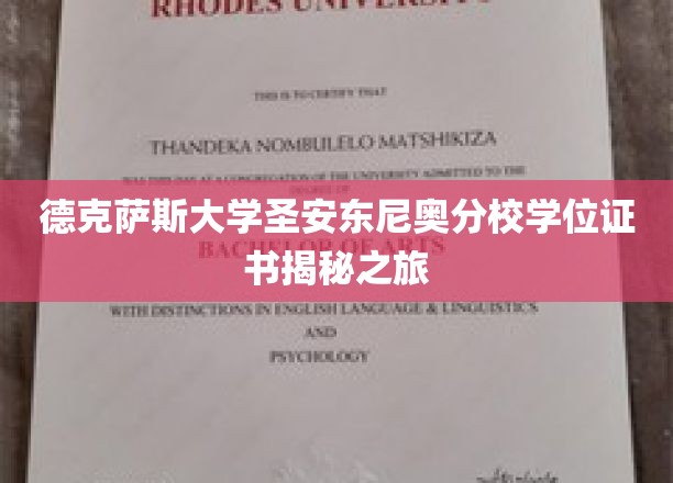 探索德克萨斯大学圣安东尼奥分校学位证书背后的传奇故事