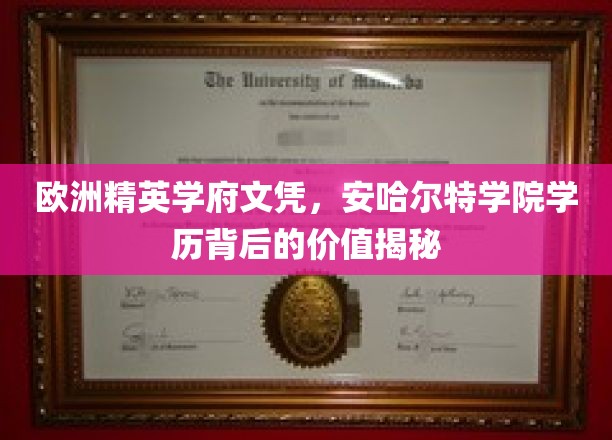 欧洲精英学府文凭，安哈尔特学院学历背后的价值揭秘