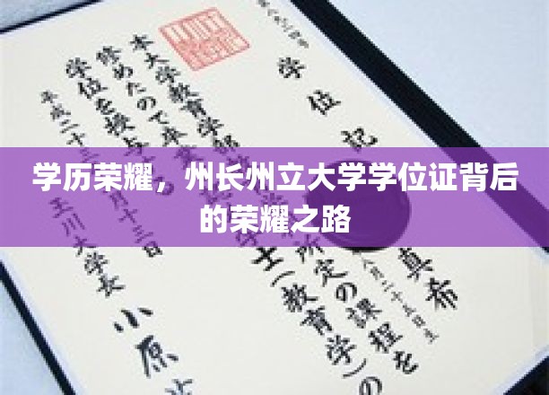 州长荣耀见证，揭秘州立大学学位证的非凡成就之路
