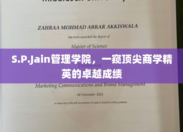 S.P.Jain管理学院，一窥顶尖商学精英的卓越成就