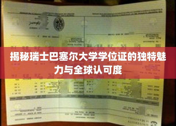 瑞士巴塞尔大学学位证的独特魅力与全球认可度一探究竟