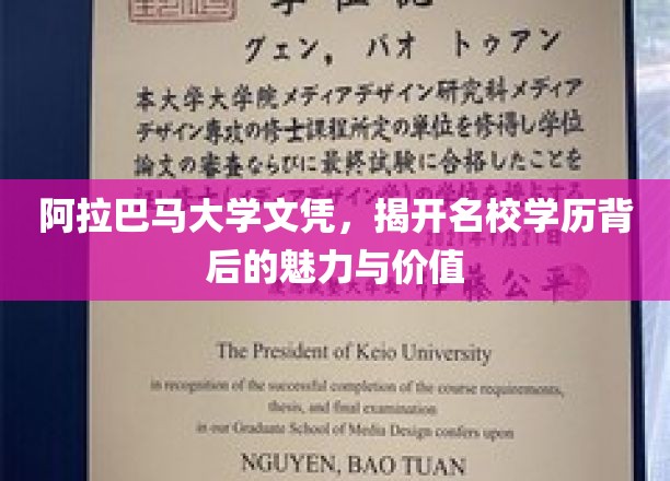阿拉巴马大学文凭，探寻名校光环下的真实价值与魅力
