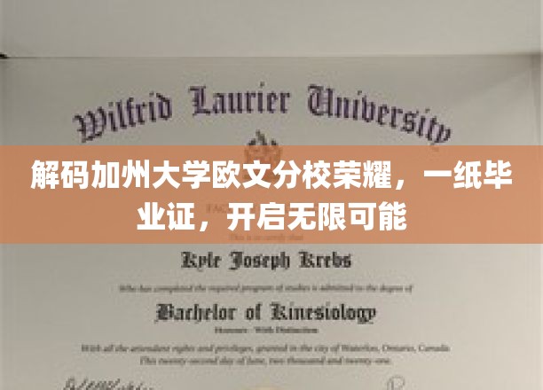 加州荣耀启航，欧文分校毕业证，成就无限未来之路