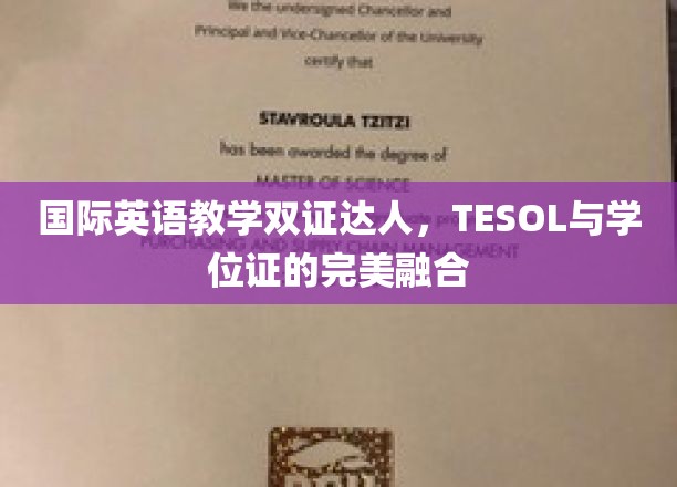 双证荣耀，国际英语教学精英，TESOL学位一箭双雕！