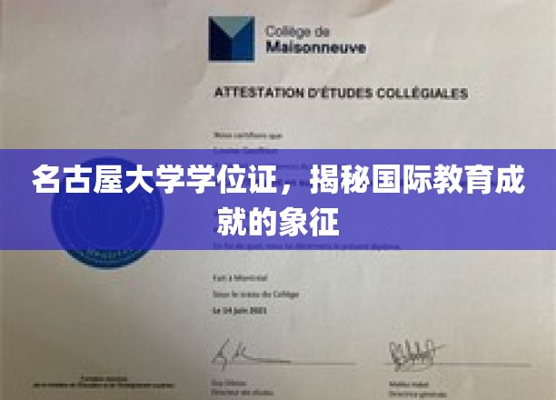 名古屋大学学位证，跨国教育的荣耀凭证