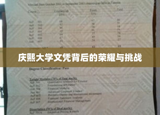 庆熙大学文凭，成就背后的辉煌与考验