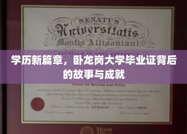 学历新篇章，卧龙岗大学毕业证背后的故事与成就