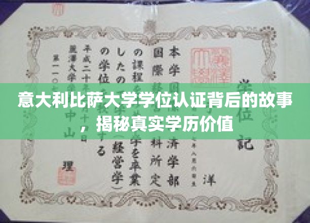 揭秘意大利比萨大学学位认证背后的故事，见证真实学历的价值