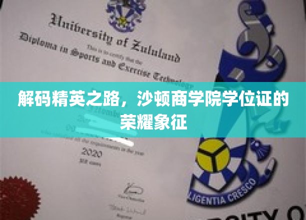 解码精英之路，沙顿商学院学位证的荣耀象征