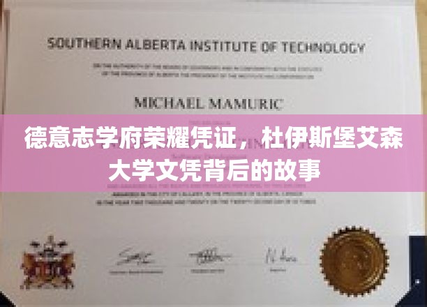 探寻德意志之巅，杜伊斯堡艾森大学文凭背后的辉煌历程