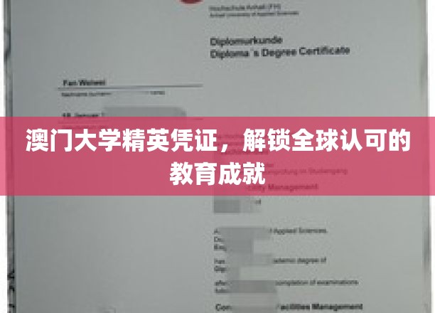 澳门大学精英通行证，开启国际认可的学术之旅