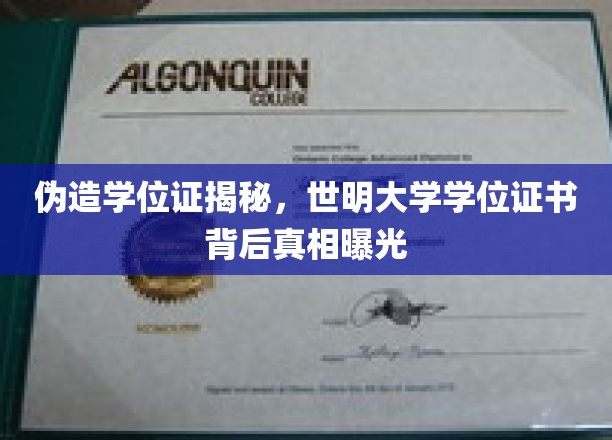 伪造学位证揭秘，世明大学学位证书背后真相曝光