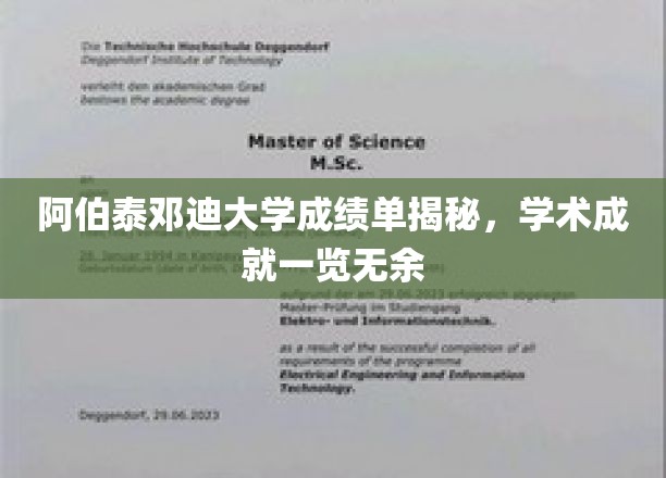 探寻阿伯泰邓迪大学成绩单背后的学术辉煌