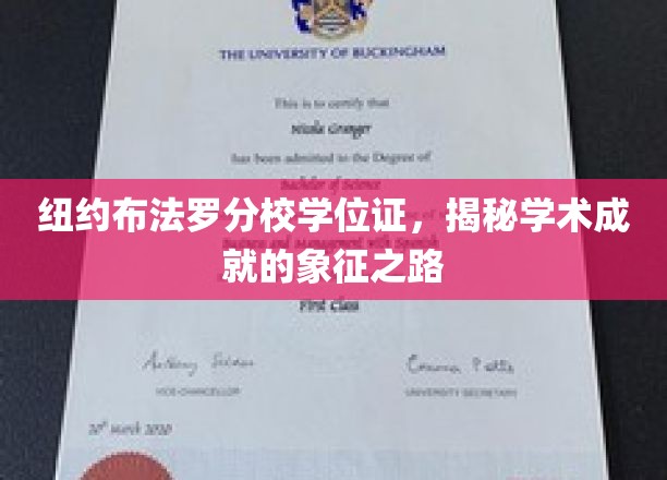 纽约布法罗分校学位证，揭秘学术成就的象征之路